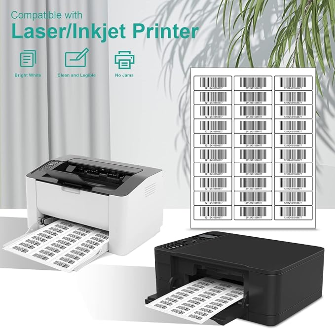 MFLABEL Address Labels 1x2.625 Inch - 30 Per Sheet White Matte Mailing Labels for Laser & Inkjet Printers (750 Labels, 25 Sheets) - Strong Adhesive Shipping Stickers