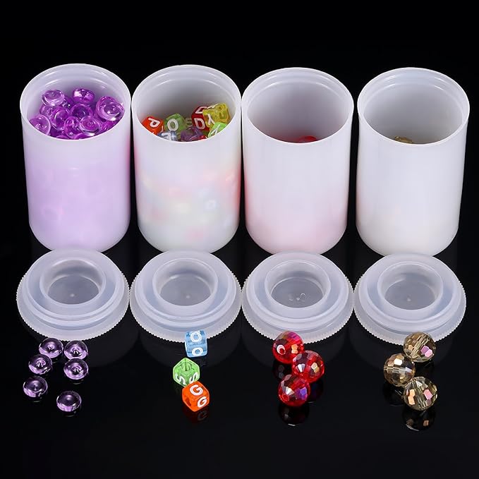JOVITEC 30 Pieces Plastic Film Canister Holder, 35 mm Empty Camera Reel Containers, Storage Containers Case with Lids for Storing Small Accessories, Film, Keys, Coins, Art Beads(White)
