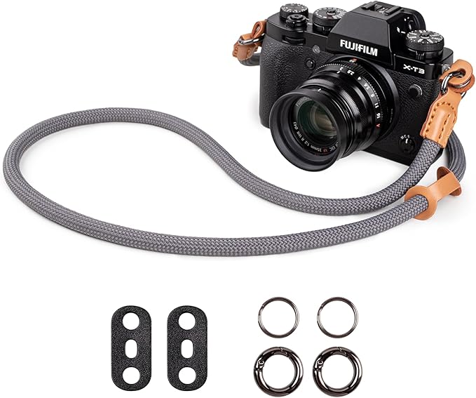 VOVMOEYA Camera Strap Rope,Camera Neck Strap Shoulder Strap for Fujifilm X100VI X100V XS20 XT5 for A6000 A6100 A6400 A6700 A7IV for Canon EOS R6 R10 for Nikon D850 D5600 D7500 - Grey