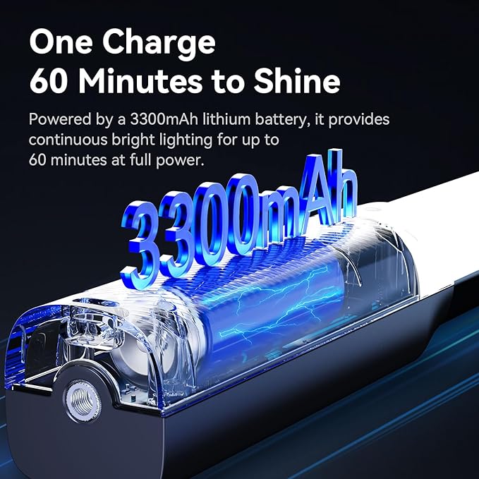 ULANZI VL119 Handheld Light Wand, 360° RGB LED Video Light Stick for Photography, 3300mAh Rechargeable Tube Light for Video Shooting, 2500-9000K Dimmable Camera Light with LCD