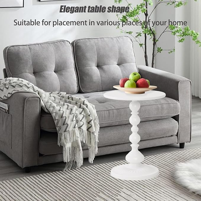 2 Set Pedestal Tables White TV Tray Table, Sofa Table, Small Side Table for The Sofa in The Living Room and Bedroom, Bed, Chair, Mini Coffee Table, Headboard Table, 20.47 (H) *13.78 (W)