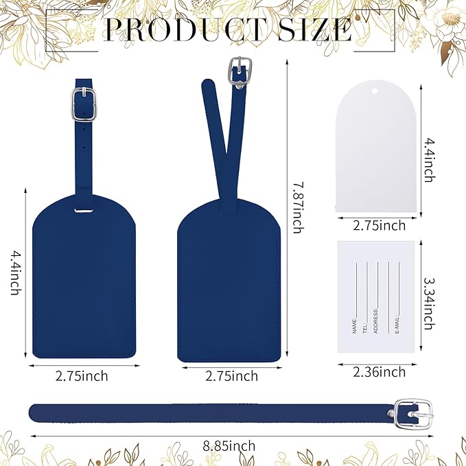 Amylove 48 Sets Leather Luggage Tags Bulk Wedding Favors Luggage Tags for Guests Bridal Gifts Wedding Bridal Shower Gift PU Leather with Name ID Card Tag for Guests