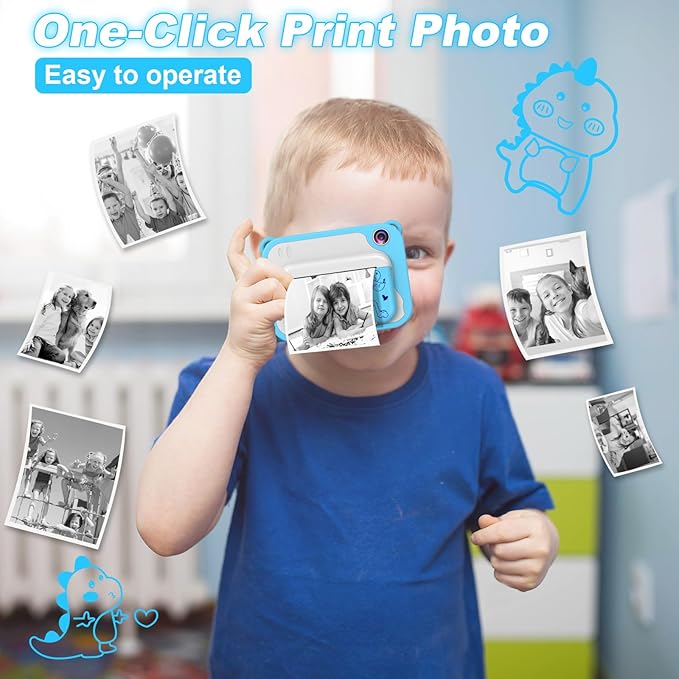 Kids Camera Toddler Camera Instant Print, 1080P Video, 32GB SD Card, Childrens Toy Easter Birthday Gifts for Boys Girls 3 4 5 6 7 8 9 10 11 12 Years Old