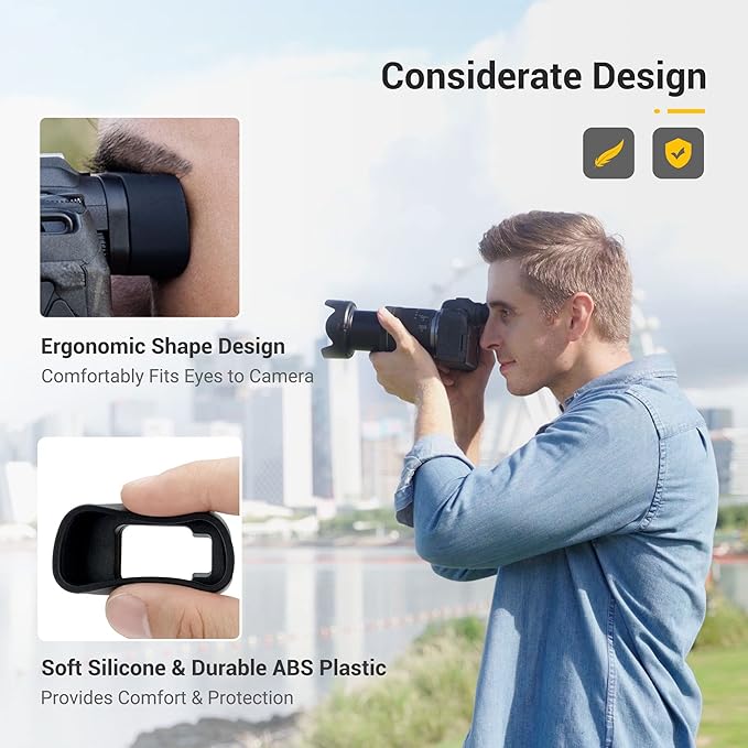 JJC Camera Eyecup Eyepiece Viewfinder for Canon EOS R8 & RP Mirrorless Camera with Extended Soft Silicone Design