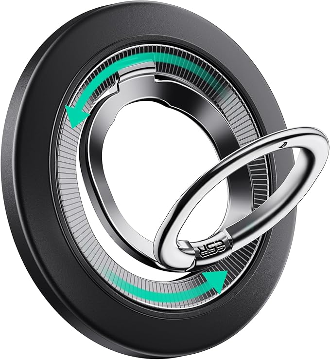 ESR for MagSafe Phone Grip, Dual-Side Magnetic Phone Grip,360° Adjustable Thin Magnetic Ring Holder Stand,for iPhone 17 16 15 14 13 12, Samsung,All Phones, MagSafe Accessories (2 Metal Rings Included)