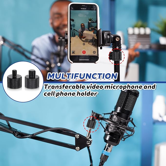 2pcs 1/4 to 3/8 & 3/8 to 1/4 Camera Tripod Adapter Tripod Screw Adapter 1/4 Male to 3/8 Female and 3/8 Male to 1/4 Female Adapters Set for Camera Monitor Tripods Microphone Mic Stand Mount
