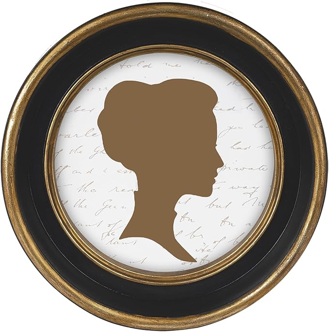 AELS 4x4 Inch Vintage Picture Frame, Elegant Antique Photo Frames with Glass Front, Photo Display, Tabletop Wall Hanging, Gift Ideas, Black Round with Gold Trim