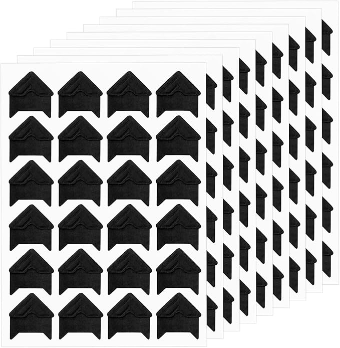 Classicseali 600 Pcs Photo Corner Stickers,Black Scrapbook Photo Corners, Photos Corners Self Adhesive for DIY Albums, Memory Books, and Journals