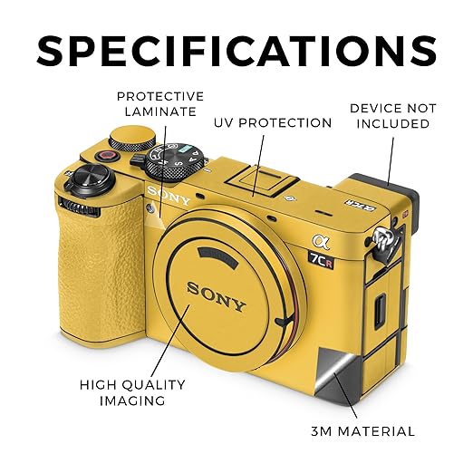 Camera Skin Compatible with Sony Alpha 7CR Camera (2023) - Solid Marigold - Premium 3M Vinyl Protective Wrap Decal Cover - Easy to Apply | Crafted in The USA by MightySkins