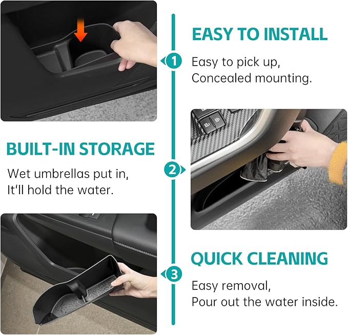 Door Side Storage Box Compatible with 2023 2024 2025 2026 Honda CRV Accessories, Front & Rear 4PCS Door Handle Insert Organizer Tray, TPE Phone Pockets Cup Holder Fit for CRV CR-V Accessories