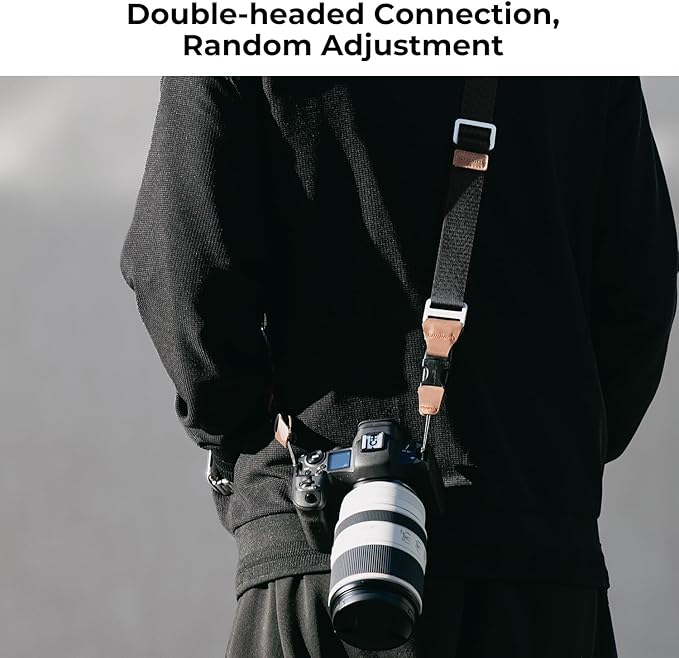 K&F CONCEPT 32mm Camera Neck Strap for Photographers Camera Strap Quick Release Clip Adjustable Sling Strap Compatible with Nikon Canon Sony Olympus DSLR Camera Grey Black