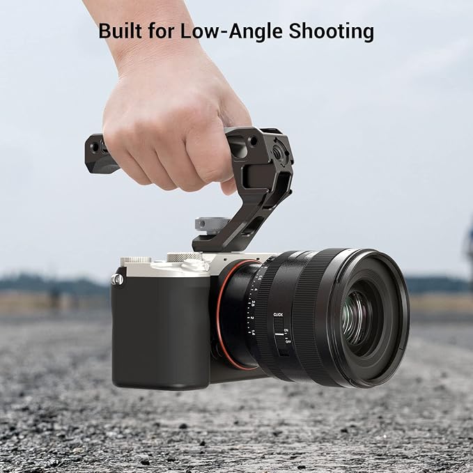 SmallRig Lightweight Top Handle, Grip for DSLR Camera Cage, Universal Handle with 5 Cold Shoe Adapters and Cold Shoe Base (Lite) - 3764