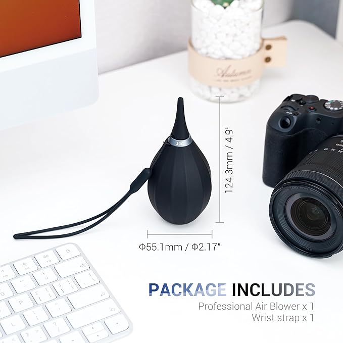 JJC Soft-Tipped Nozzle Air Blower Blaster for Digital SLR Mirrorless Camera Sensor CCD CMOS Lens Filter, Camera Lens Blower with Lanyard for Outdoor Travel Cleaning