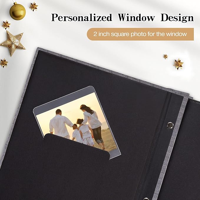 potricher Small Photo Album 4x6 100 Photos Linen Cover Picture Photo Book for Family Wedding Anniversary Baby Vacation (Yellow,100 Pockets)
