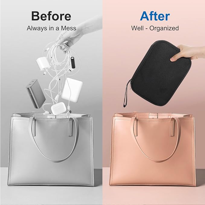 Cable Organizer Bag Travel Cord Organizer Electronics Accessories Bag Travel Case Pouch Portable Carrying Case for Charger Cable Phone Flash Drive Usbs Earphone