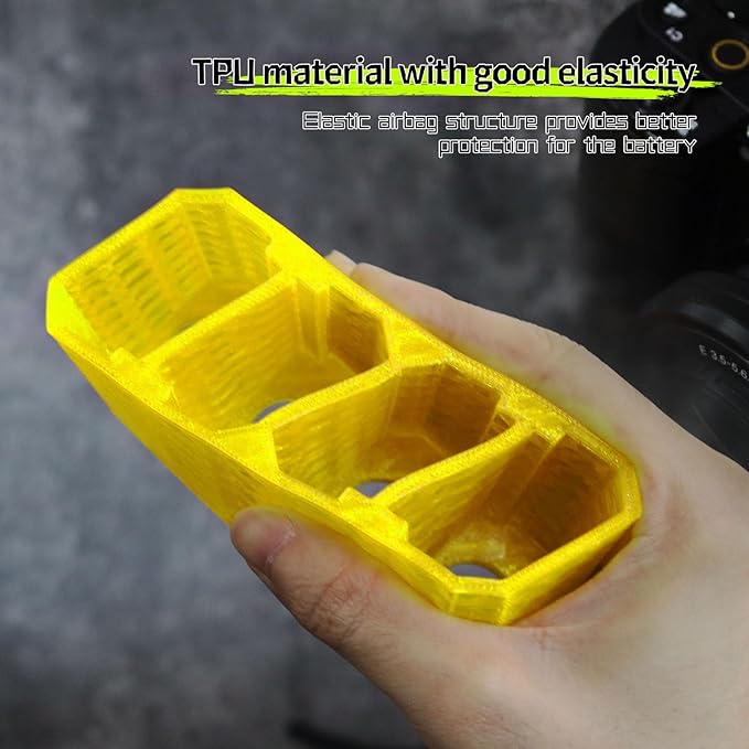 LingoFoto 2PCS Camera Battery Storage Soft Case with 2 Warehouses for Sony NP-FZ100 Camera Battery Protective Pack Case Holder (Yellow,Double warehouse)