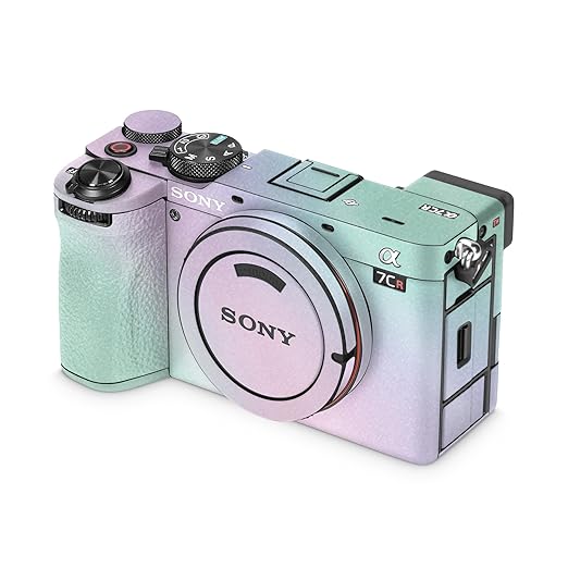 Glossy Glitter Camera Skin Compatible with Sony Alpha 7CR Camera (2023) - Cotton Candy - Premium 3M Vinyl Protective Wrap Decal Cover - Easy to Apply | Crafted in The USA by MightySkins