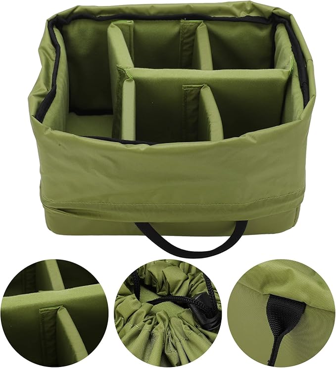 Hilitand Protective Flexible Padded Storage Bag, Removable Partition Camera Inserts Padded Bag Pouch with Adjustable Dividers Shockproof for Mirrorless Cameras, Lenses, Flash