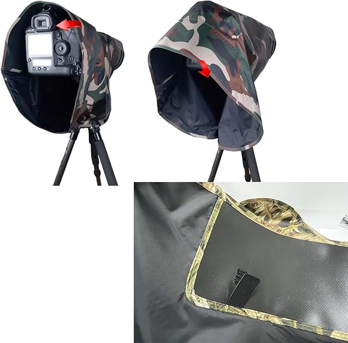Fujing CHASING BIRDS Camo Waterproof Rain Covers Raincoat M Size for Telephoto,Camera and Lens Compatible with Nikon 180-600, Canon 200-800,Sigma 150-600,Sony FE 300 (Grass camo, M)