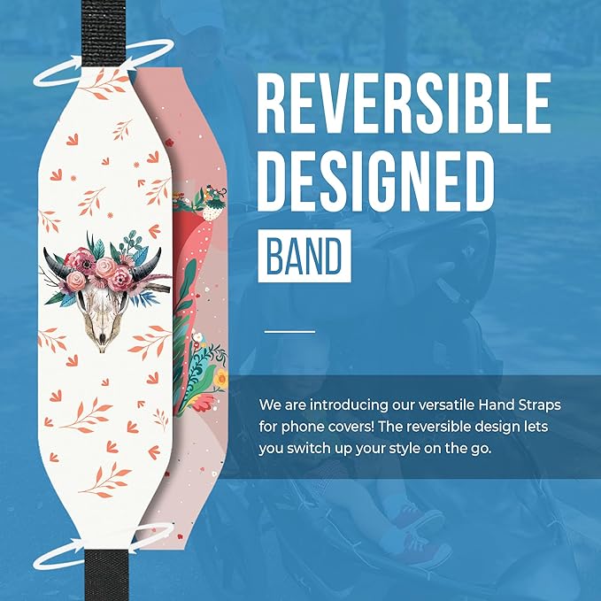 Switchbands Universal Phone Grip Strap – Pack of 2, Customizable & Reversible Elastic Phone Strap Grip Holder, Ultra-Slim Hand Strap for Phone Case for Almost All Phone Cases - Boho Bouquet
