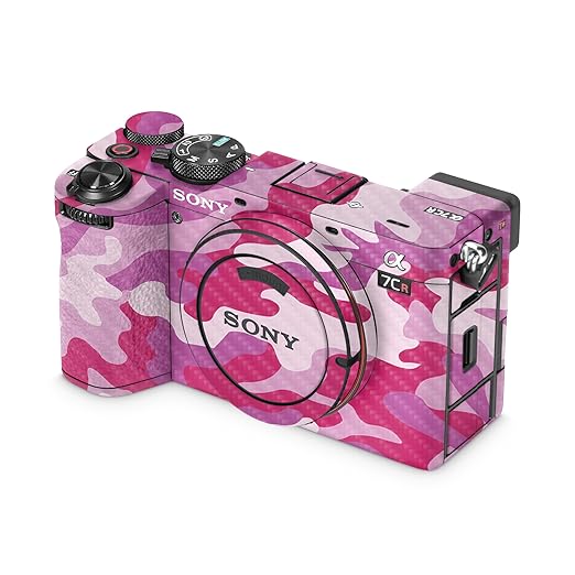 Carbon Fiber Camera Skin Compatible with Sony Alpha 7CR Camera (2023) - Pink Camo - Premium 3M Vinyl Protective Wrap Decal Cover - Easy to Apply | Crafted in The USA by MightySkins