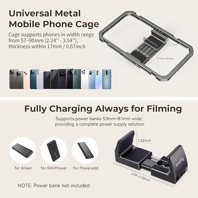 Bundle: SmallRig Universal Phone Video Rig Kit for iPhone 3384C+ SMALLRIG Universal Metal Cage for iPad MD5059