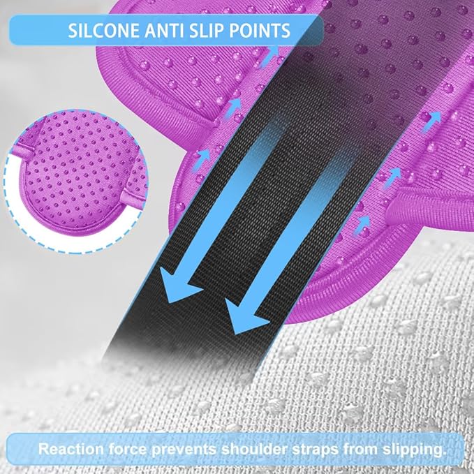 ZINZ 2-Pack Universal Shoulder Pad with Ultra Thick Cushion for Bag Luggage Bag Crossbody, Plus Long & Anti-Slip & Breathable,Purple