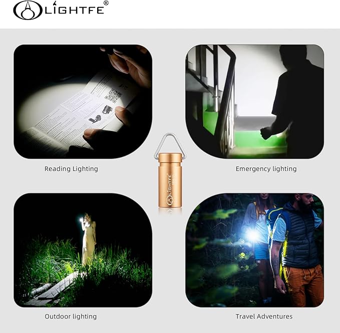 LIGHTFE MINI01 Keychain Flashlight mini Keychain Light is Light, Small, and Bright (Mini01-Gold)