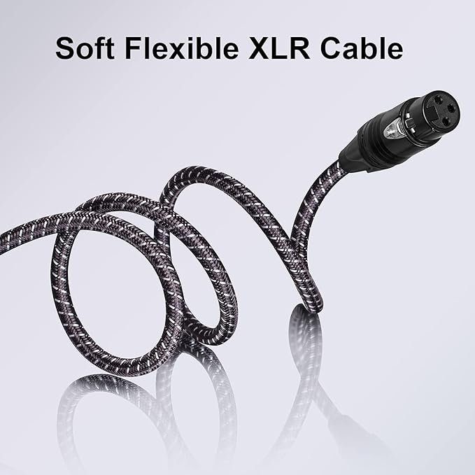 XLR Cables Braided 6ft 6 Packs Premium 3 Pins Balanced XLR Male to Female Audio Cable