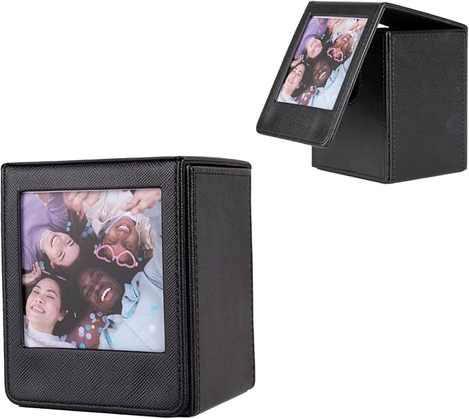 Photo Case for Instax Square SQ Film, Picture Holder, Photo Storage Box Compatible with Fujifilm Instax Square SQ1 SQ20 SQ40 SQ10 SQ6 SP-3 Instant Cameras - Black