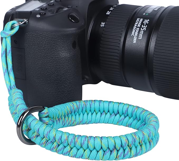 Hargedis Camera Wrist Strap, Hand-Woven Paracord Camera Hand Strap High-end and Secure Universal Adjustable, Suitable for Canon Sony Nikon Panasonic Fujifilm Olympus (Blue)