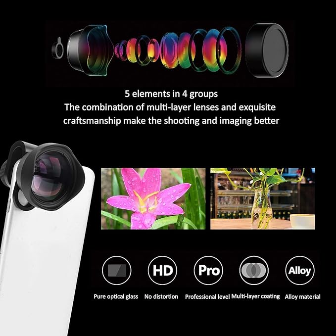 Phone Camera Lens, 65mm Phone Telephoto Portrait Lens External Aspherical Portrait Lens Clip on Cell Phone Lens Kit Professional Attachment Phone Lens Kit for Phones/iOS Pad Smartphones