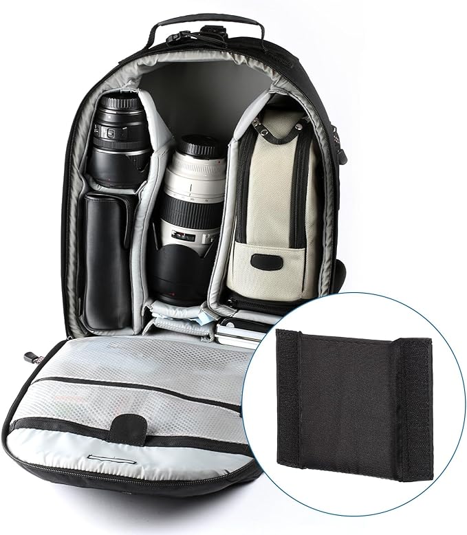PATIKIL Camera Bag Divider, 3Pcs 4.72"x3.54"x0.31" Shockproof Camera Bag Inserts Separator Pad Protective Lens for Nikon Camera DSLR Protect Bag Organizer Universal Divider Cushion, Black