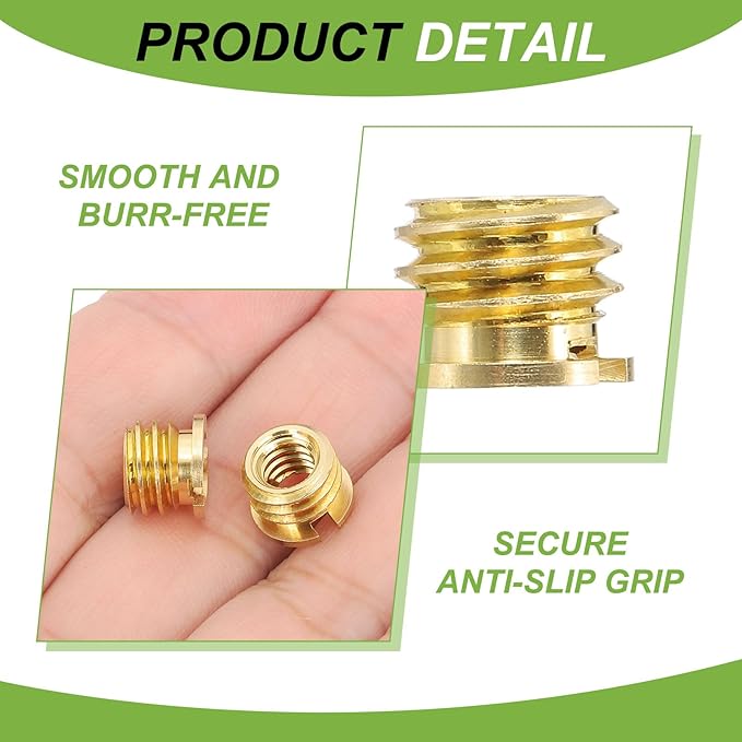 PATIKIL 1/4" Female to 3/8" Male Convert Screw Adapter, 5 Pcs Tripod Thread Adapter Mount for Camera Monopod Video DSLR SLR Mic Stand, Gold