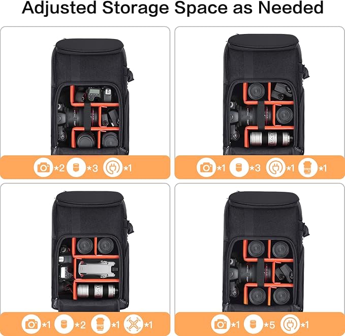 MOSISO Camera Backpack, DSLR/SLR/Mirrorless Large Men/Women Photography Camera Bag Case with 17.3 inch Laptop Compartment&Tripod Holder&Rain Cover Compatible with Canon/Nikon/Fuji/Laptop, Space Gray