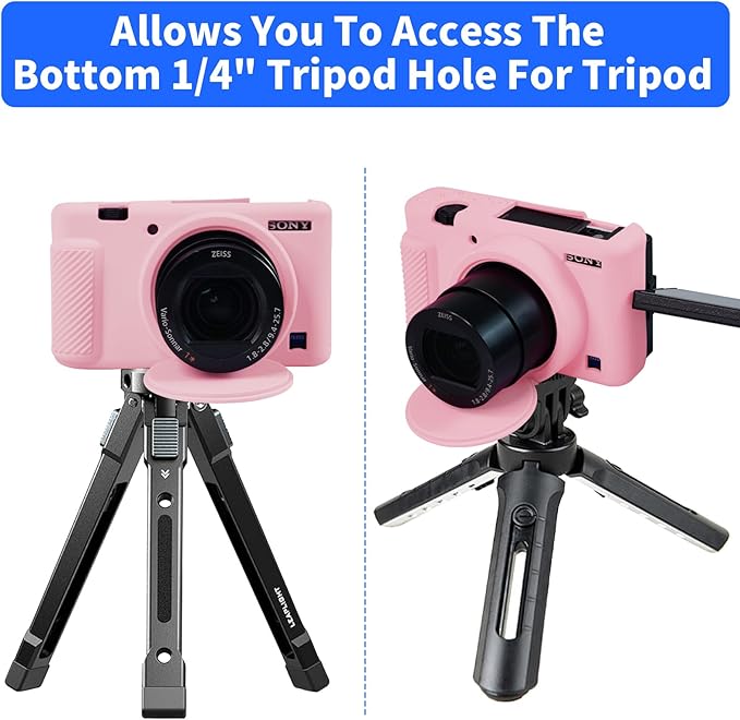 Camera Case for Sony ZV-1, ZV1 Camera Cover Silicone Camera Sleeve Body Skin Protective Case with Removable Lens Cap for Sony ZV 1 Digital Camera, Pink