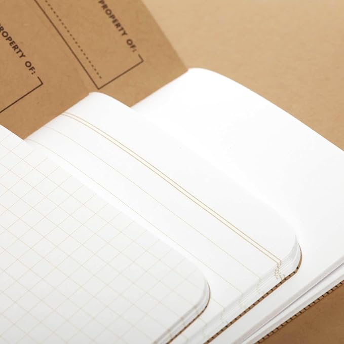 Field Notes: Original Kraft 3-Pack - Mixed Paper (1 Graph/Grid, 1 Ruled/Lined, 1 Plain/Blank) Memo Books - 48 Page Pocket Notebooks - 3.5" x 5.5"