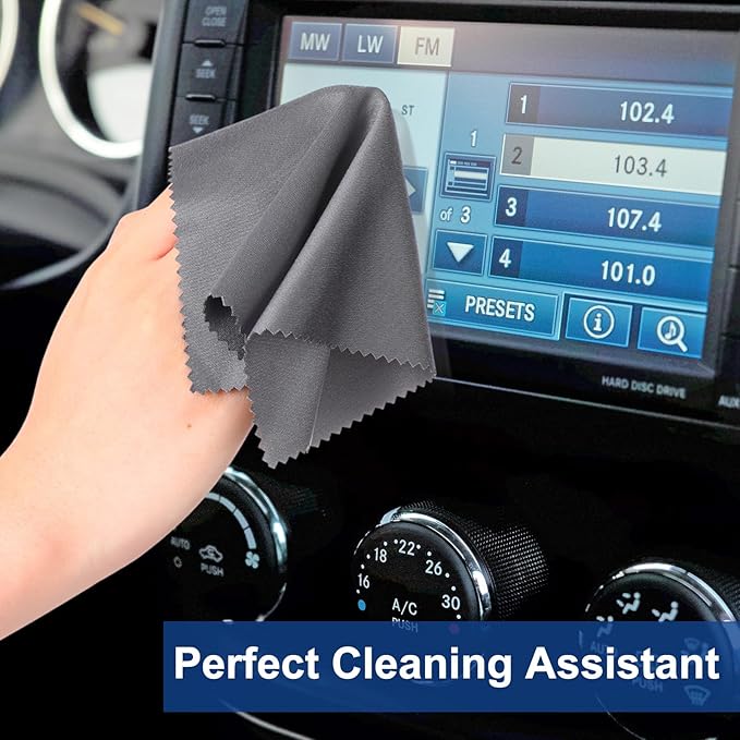 Frienda 50 Pcs Microfiber Cleaning Cloth for Glasses 6x7 Inch Lens Eyeglasses Cleaning Cloth Sunglasses Electronics Glasses Optical Cleaner Wipes Bulk for Camera Lens Eyeglass Screen(Dark Gray)