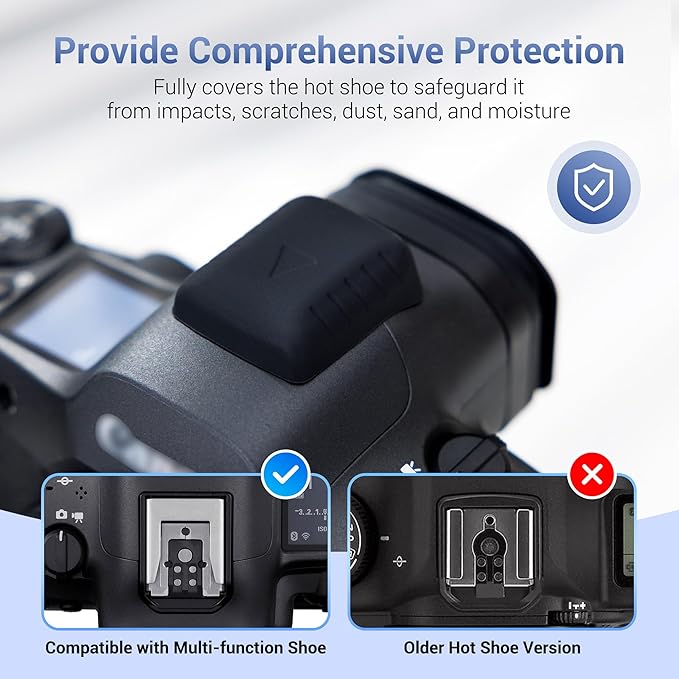 JJC Hot Shoe Cover for Canon EOS R50V R50 R1 R3 R5 Mark II R6 Mark II R7 R8 R10 Mirrorless Cameras with Multi-Function Shoe, Full Coverage Design, Replaces Canon ER-SC3 Shoe Cap