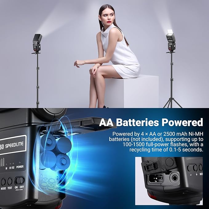 NEEWER TT560 Camera Flash Speedlite Compatible with Canon Sony Nikon Panasonic Olympus Pentax and Other DSLRs, Compatible with Sony ZV1, NOT for ZV-1F, Speedlight with Standard Hot Shoe Mount