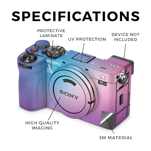 Camera Skin Compatible with Sony Alpha 7CR Camera (2023) - Royal Haze - Premium 3M Vinyl Protective Wrap Decal Cover - Easy to Apply | Crafted in The USA by MightySkins