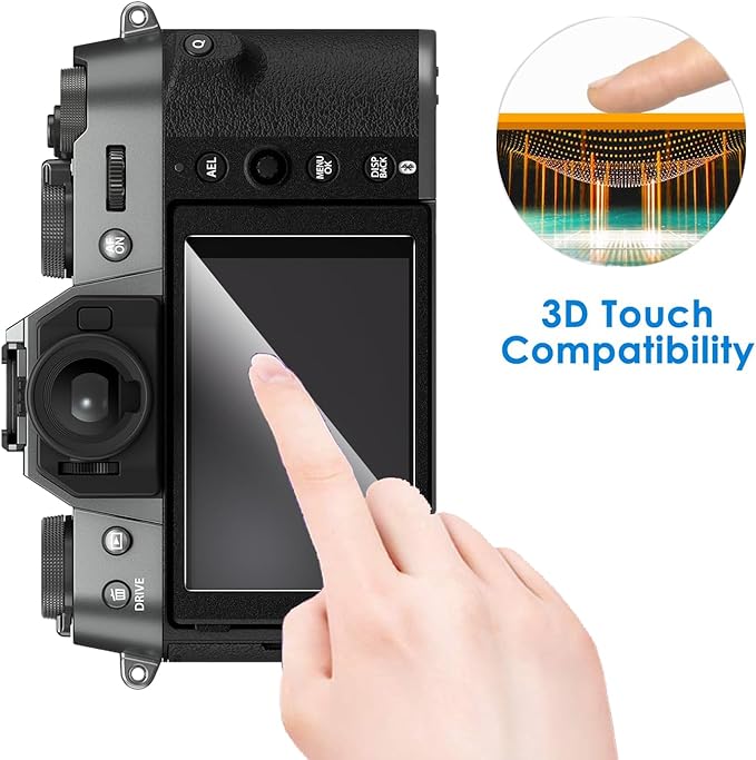 2 Pack Compatible with Fujifilm X-T50 Fuji XT50 Screen Protector,Full Coverage 9H Tempered Glass LCD Display Film,HD Clear Scratch Resistant for Fuji X-T50 accessories