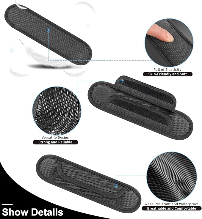 2 Pack Breathable Universal Shoulder Pad, Silica Gel Backpack Strap Pads, for Shoulder Bags, Guitar Strap, Detachable Shoulder Strap Pad Pads Help Relieve Shoulder Pain(Anti-Slip Texture)