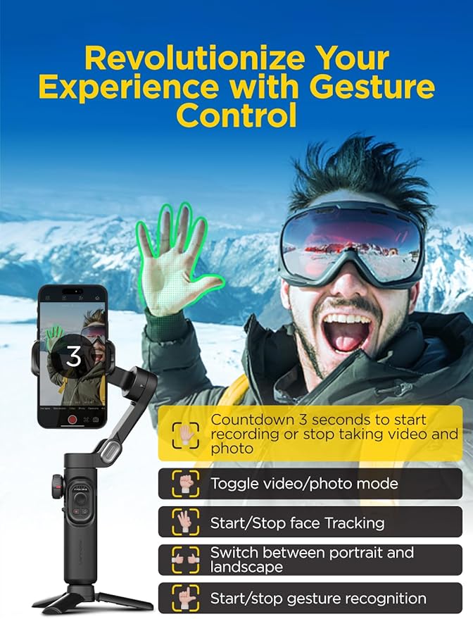 AOCHUAN 3-Axis Gimbal Stabilizer for Smartphone Smart XE & B10 Storage Bag
