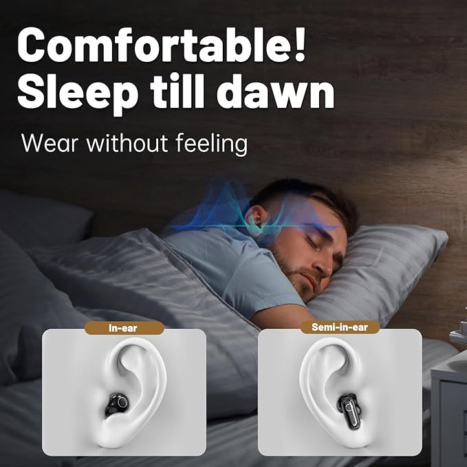 Wireless Bluetooth Headset，Tiny Size Invisible Earbuds，Sleep and Sports Earphones Set, 2 Pairs, Mini and Short Handle Design，for Work Sport Sleeping ﻿ ﻿ (Purple)