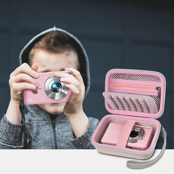 Digital Camera Case for CAMKORY/for Kodak Pixpro/for VAHOIALD/for Sony DSCW800 830/ for Canon PowerShot 180 190. Vlogging Cameras Storage Holder for Accessories (Box Only)-Pink