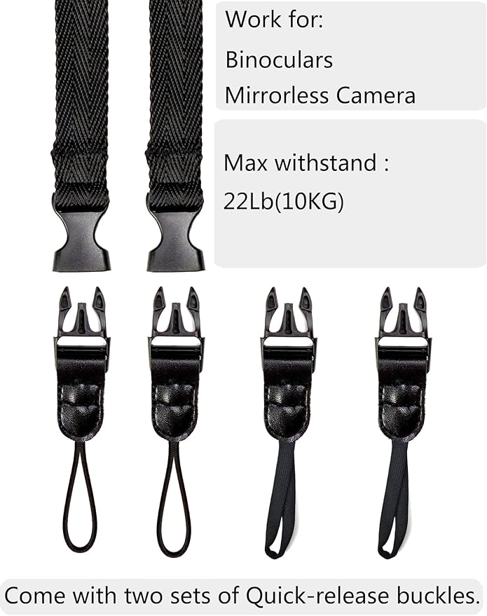Camera Neck Strap/Thin Washable Soft Camera Strap or Binoculars Strap,39 Inch,Black