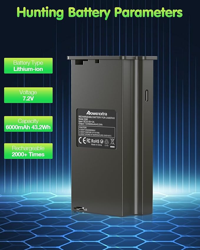 New Reveal Lithium Battery Compatible with Reveal Cellular Trail Camera Ultra, Pro 3.0, X, X Pro, X Gen 2.0, X Gen 3.0, XB, SK，Upgraded 6000mAh with LED Meter & Solar Charging - 2 Pack