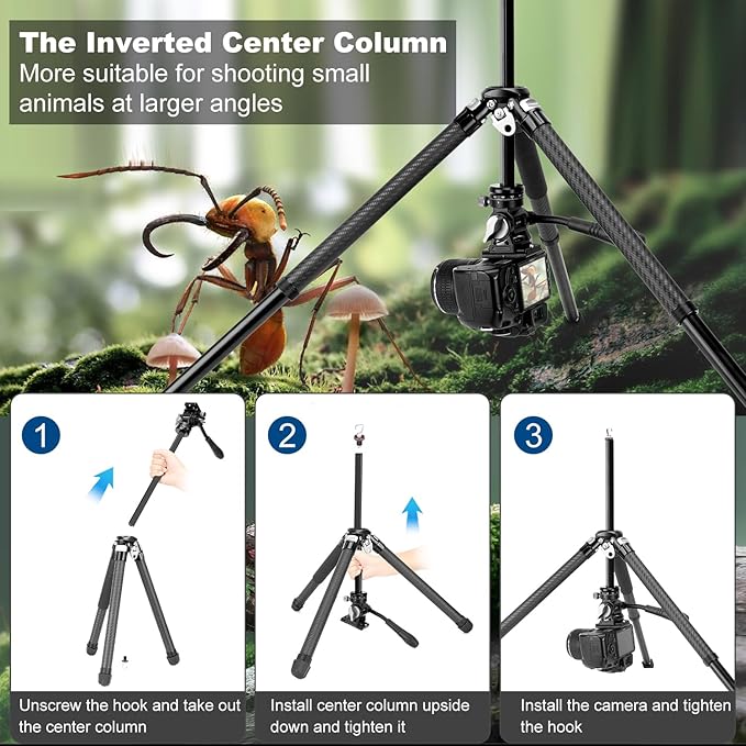 Koolehaoda Video Travel Tripod, 63" Lightweight Camera Tripod with 360° Panorama Fluid Head, Quick Release Leg Setup for Travel, Video, Live Streaming, Vlogging