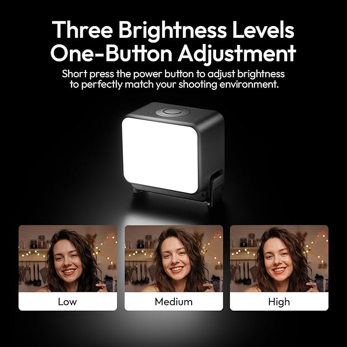 Vlogging Light for DJI Osmo Nano/Osmo Action 6, ULANZI LM24 Waterproof Magnetic Mini LED Action Camera Video Light Accessories, Quick Release Photography LED Fill Light for Vlog Selfie Video Recording